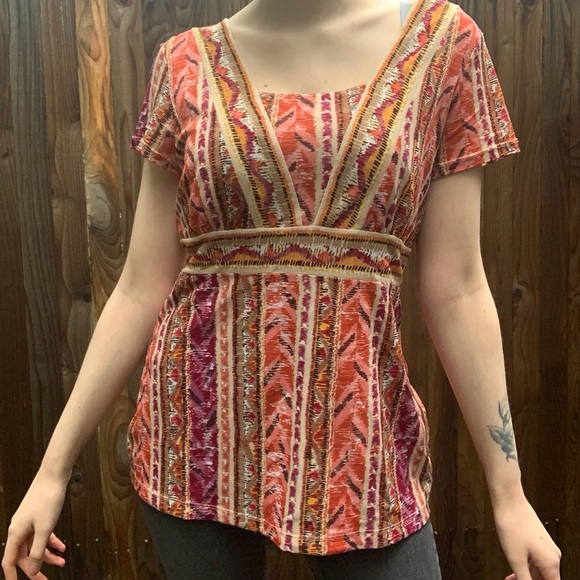 Style & Co. funky printed short sleeve flowy bliss size M - Picture 6 of 6